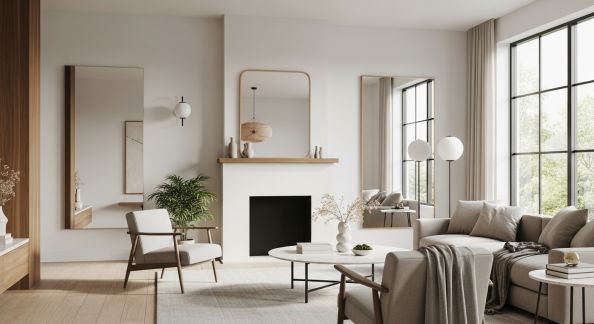 Accentuer les volumes d'un salon avec des miroirs stratégiques