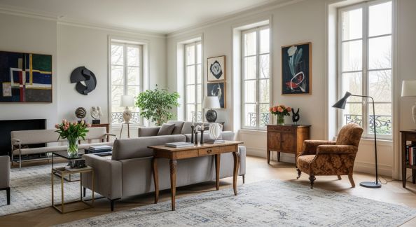 Créer une harmonie entre meubles anciens et contemporains dans le salon