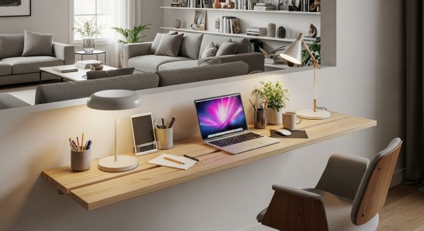 Créer un espace bureau discret et pratique dans le salon