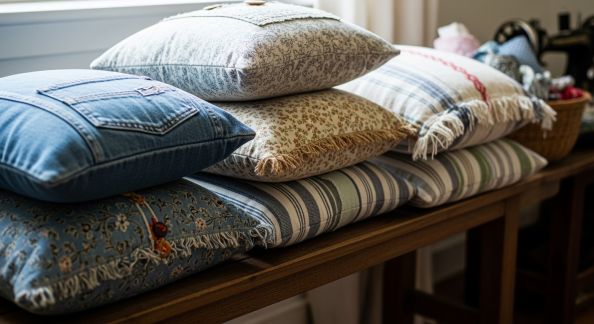 Création de Coussins Personnalisés à partir de Vieux Textiles